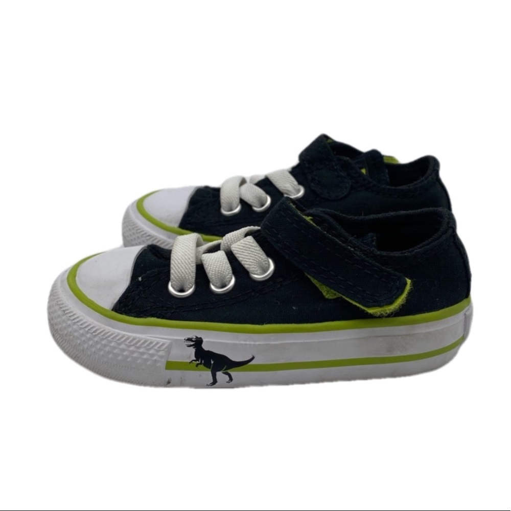 Converse Black Green Classic Dinosaur All Star Sneakers